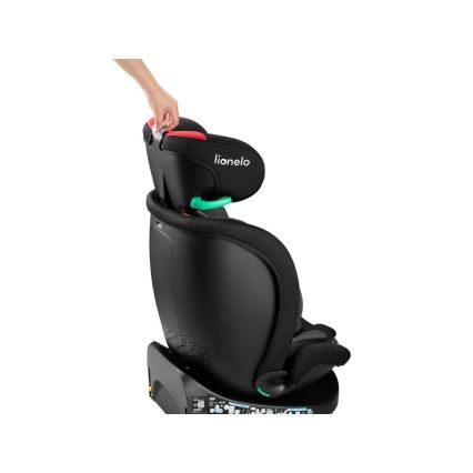 Lionelo - Kindersitz mit Basis, drehbar NAVY i-Size 40-150 cm schwarz/rot