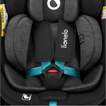 Lionelo - Kindersitz mit Basis, drehbar NAVY i-Size 40-150 cm schwarz/türkis