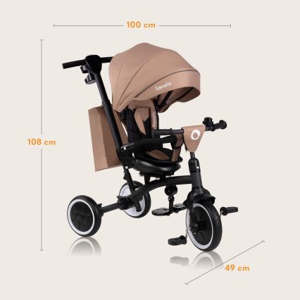 Lionelo - Kinder-Dreirad TRIS PLUS Sandbeige