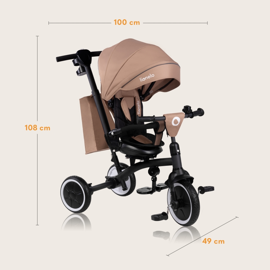 Lionelo - Kinder-Dreirad TRIS PLUS Sandbeige