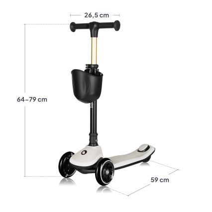 Lionelo - Kinder-Tretroller MEY 3xAAA Sandbeige