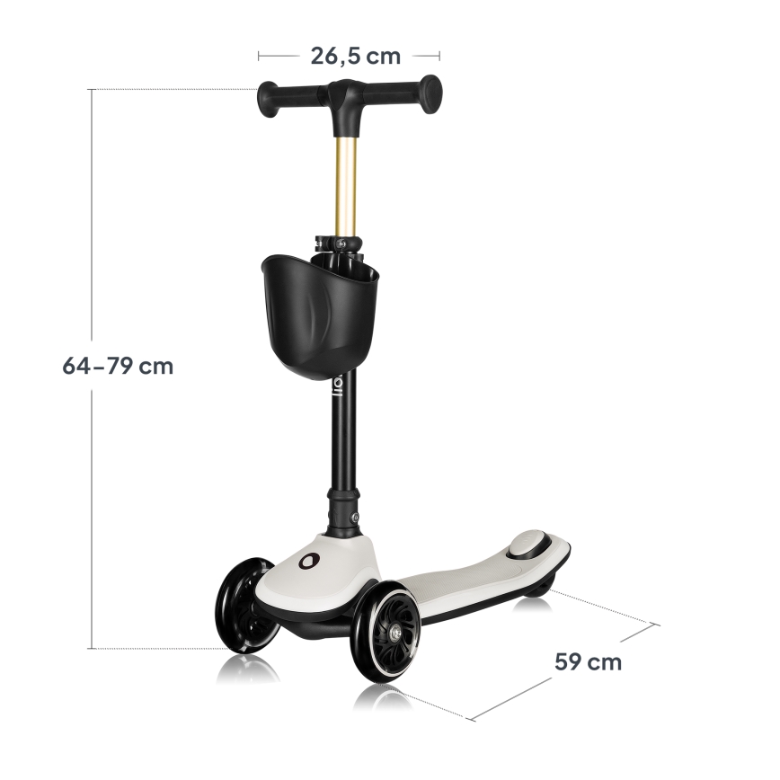 Lionelo - Kinder-Tretroller MEY 3xAAA Sandbeige