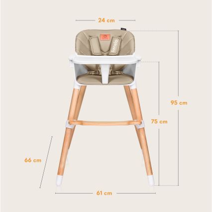 Lionelo - Kinderhochstuhl 2-in-1 KOEN Beige Sand
