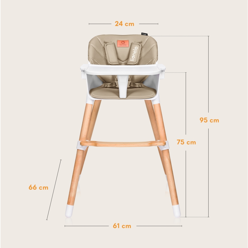 Lionelo - Kinderhochstuhl 2-in-1 KOEN Beige Sand