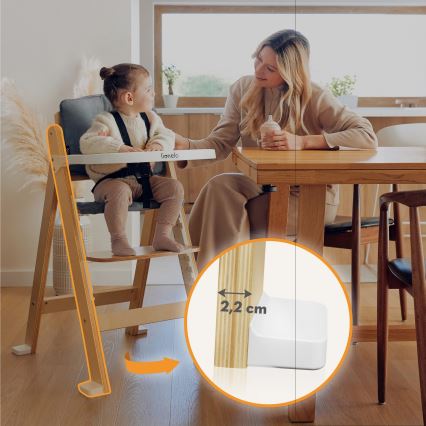 Lionelo - Kinderhochstuhl 3-in-1 FLORIS Weiß/Natur