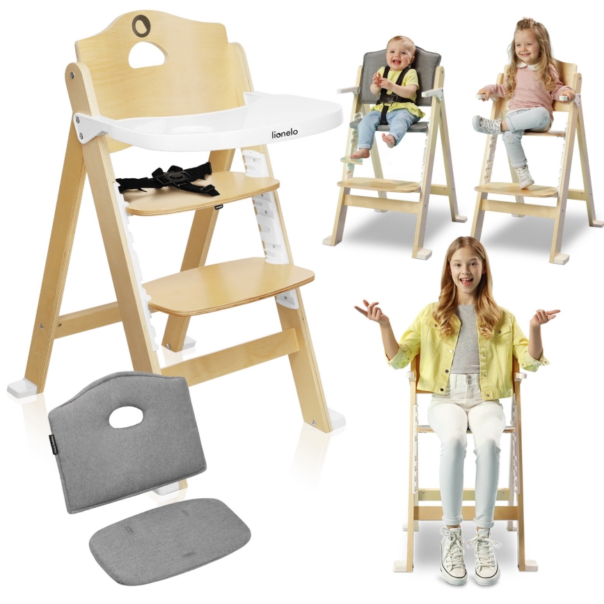 Lionelo - Kinderhochstuhl 3-in-1 FLORIS Weiß/Natur