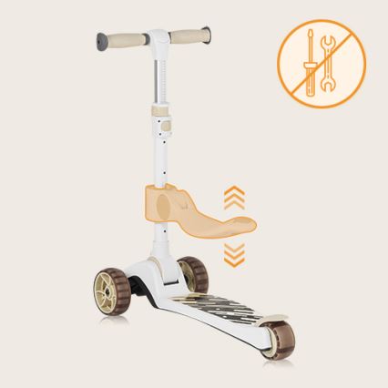 Lionelo - Kinderroller 2in1 FRANKY weiß/beige
