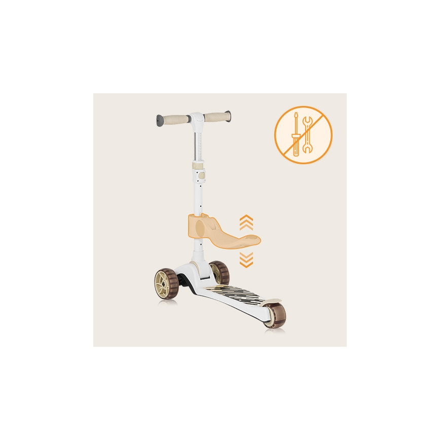 Lionelo - Kinderroller 2in1 FRANKY weiß/beige