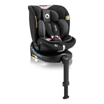 Lionelo - Kindersitz mit Basis, drehbar NAVY i-Size 40-150 cm schwarz/rosa