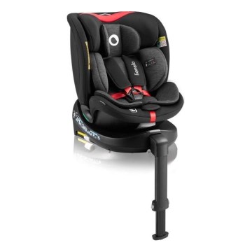 Lionelo - Kindersitz mit Basis, drehbar NAVY i-Size 40-150 cm schwarz/rot