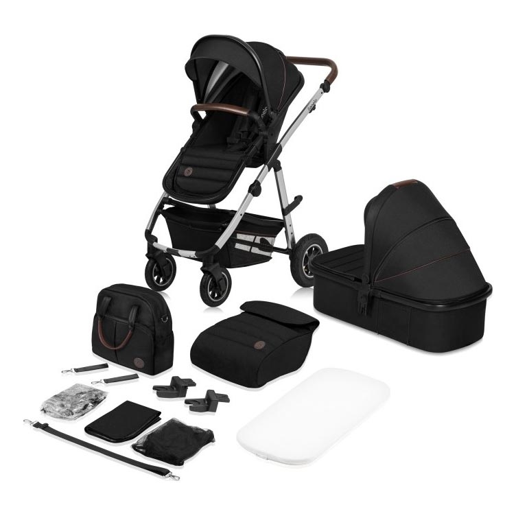 Lionelo - Kombi-Kinderwagen 2-in-1 AMBER Black Silver