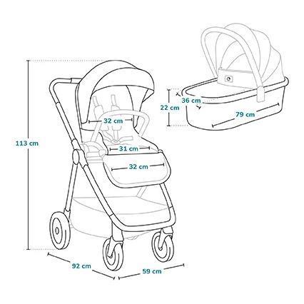Lionelo - Kombikinderwagen 2-in-1 MERIL Beige Sand