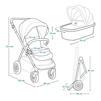 Lionelo - Kombikinderwagen 3-in-1 BIANKA Beige Sand