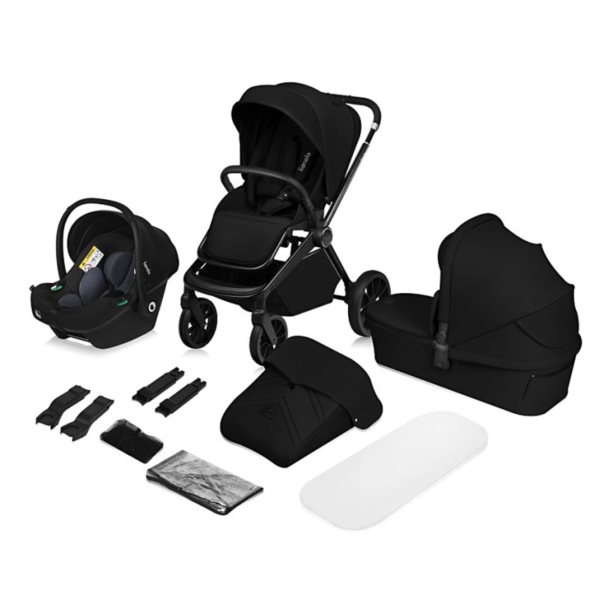 Lionelo - Kombikinderwagen 3-in-1 MIKA PLUS Black Onyx