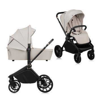 Lionelo - Kombinierter 2-in-1-Kinderwagen MIKA PLUS Beige Sand