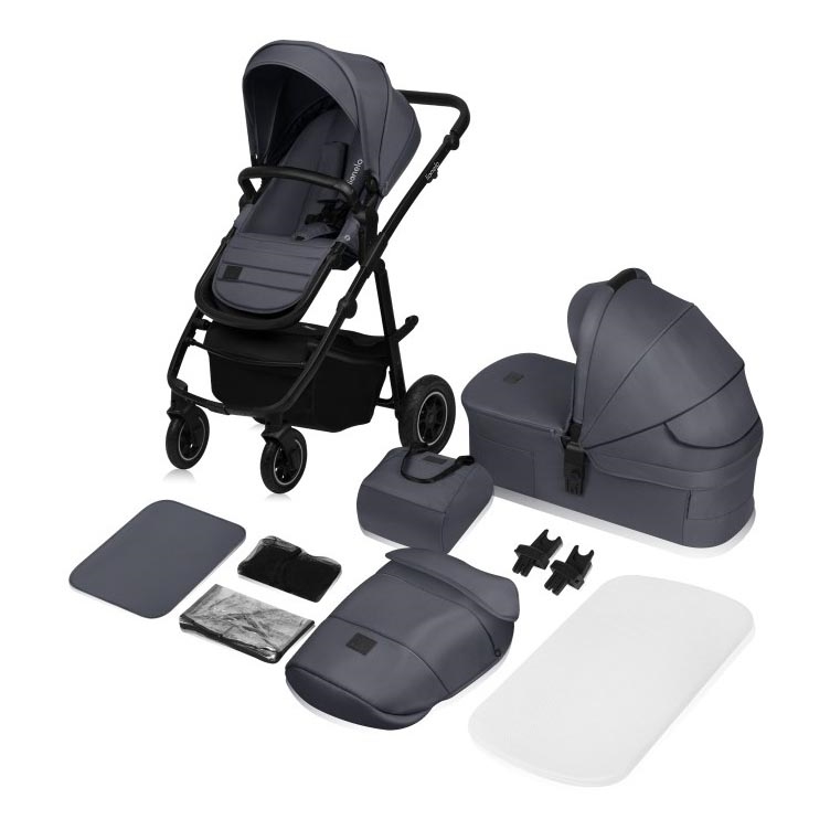 Lionelo - Kombinierter Kinderwagen 2-in-1 AMBER PLUS Grau Graphit