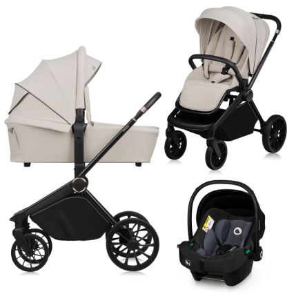 Lionelo - Kombinierter Kinderwagen 3-in-1 MIKA PLUS Beige Sand