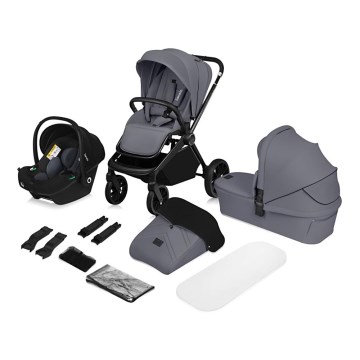 Lionelo - Kombinierter Kinderwagen 3-in-1 MIKA PLUS Grey Stone