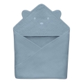 Lionelo - Musselin-Kapuzenbadetuch für Kinder Grey Sky