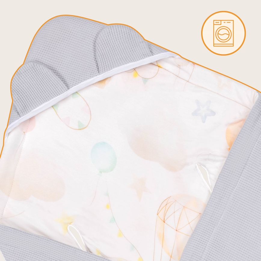 Lionelo - Pucksack für den Autositz TRAVEL SWADDLE 90x90 cm Grau Ballon