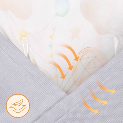 Lionelo - Pucksack für den Autositz TRAVEL SWADDLE 90x90 cm Grau Ballon