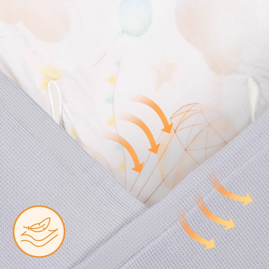 Lionelo - Pucksack für den Autositz TRAVEL SWADDLE 90x90 cm Grau Ballon