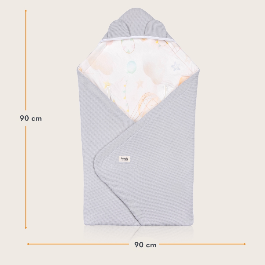 Lionelo - Pucksack für den Autositz TRAVEL SWADDLE 90x90 cm Grau Ballon
