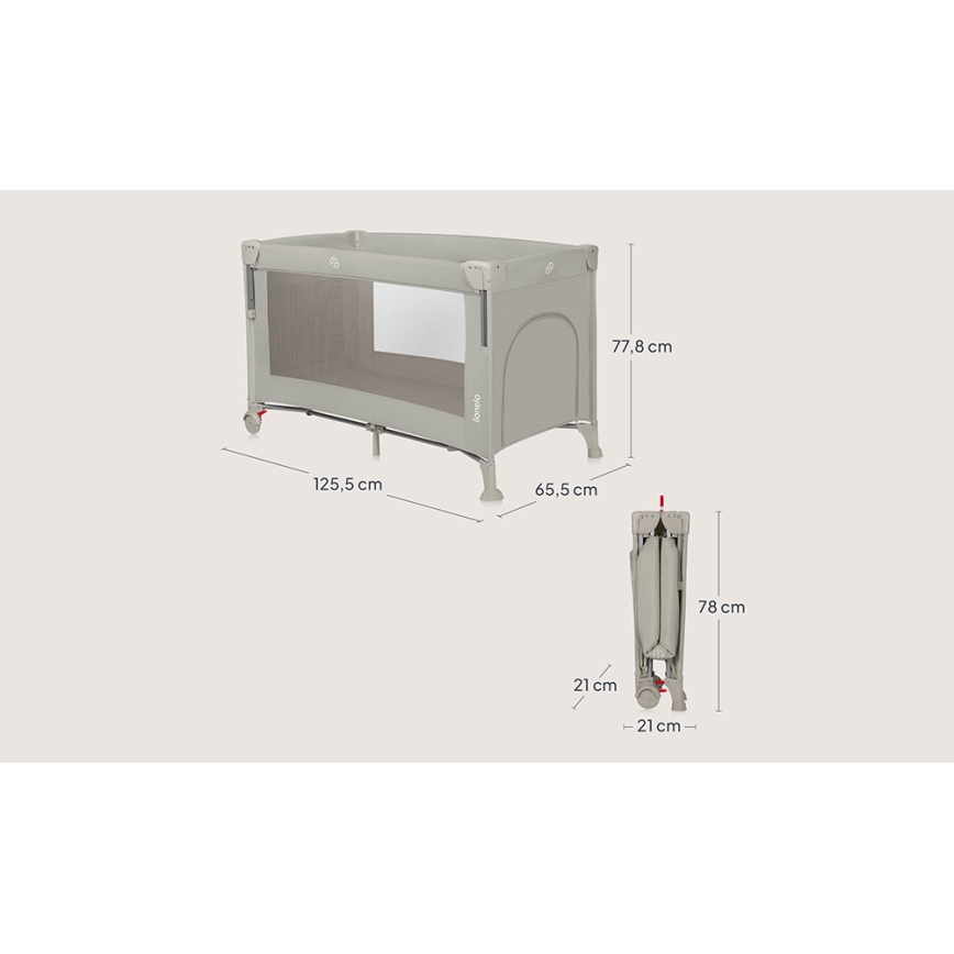 Lionelo - Reisebett 3-in-1 ELLEN Sandbeige