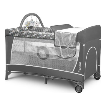 Lionelo - Reisebett FLOWER Scandi Grau