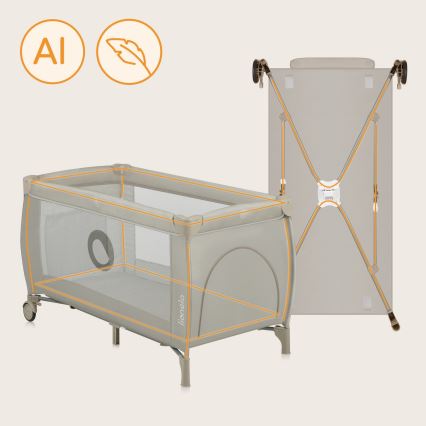 Lionelo - Reisebett STEFI PLUS Beige Cappuccino