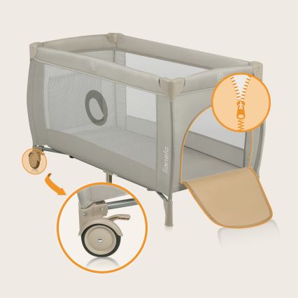 Lionelo - Reisebett STEFI PLUS Beige Cappuccino