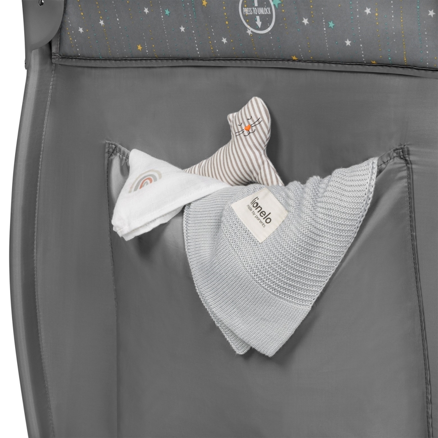 Lionelo - Reisebett STEFI PLUS Grau Multicolor