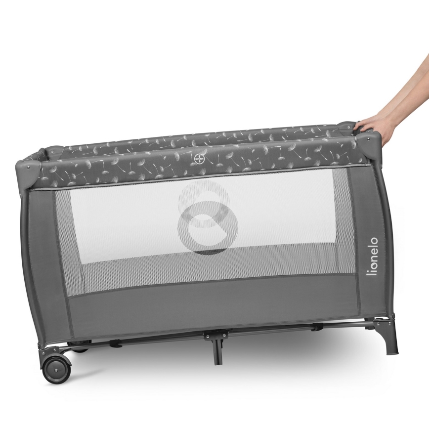Lionelo - Reisebett STEFI PLUS Grau Weiß