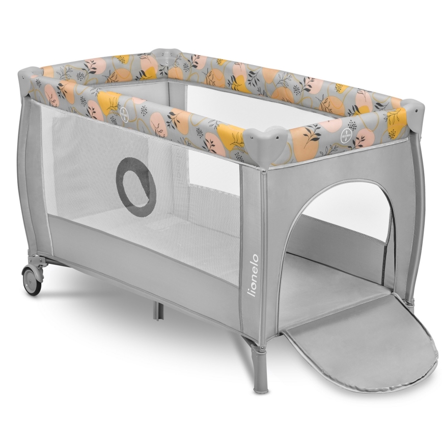 Lionelo - Reisebett STEFI PLUS Pink/Gelb