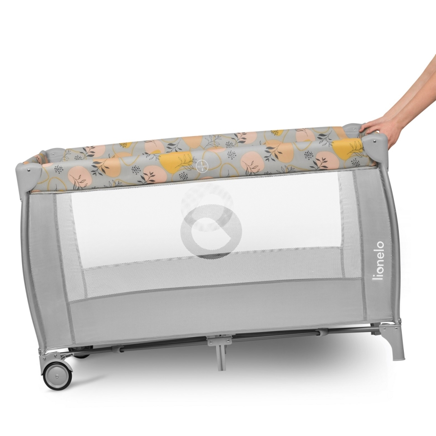 Lionelo - Reisebett STEFI PLUS Pink/Gelb