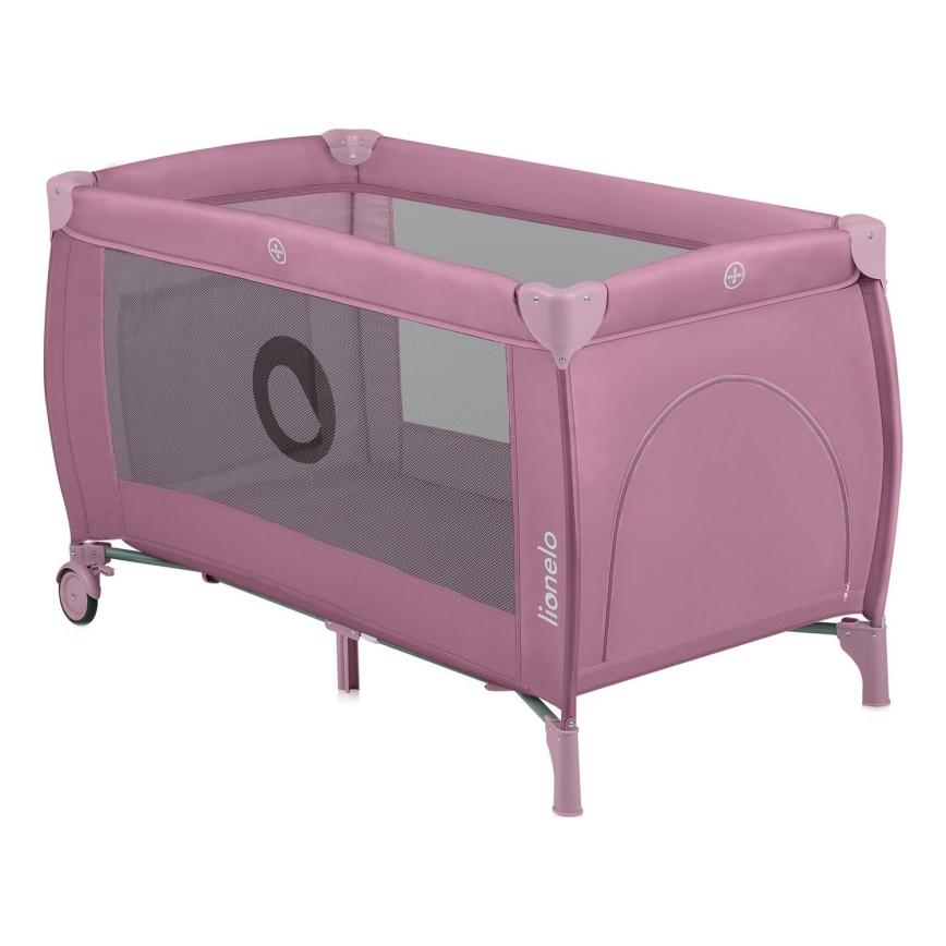 Lionelo - Reisebett STEFI PLUS Pink Magnolia