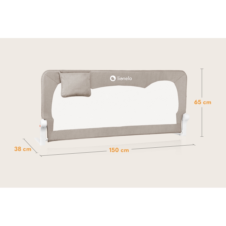 Lionelo - Sicherheitsgitter fürs Bett HANNA Beige Melange