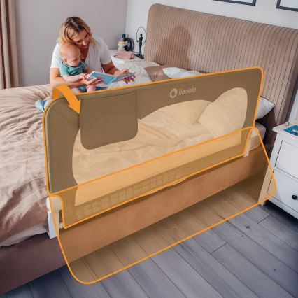 Lionelo - Sicherheitsgitter fürs Bett HANNA Grau Melange