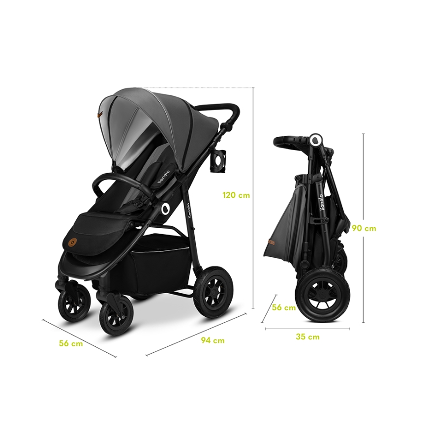 Lionelo - Sport-Kinderwagen NATT Steingrau