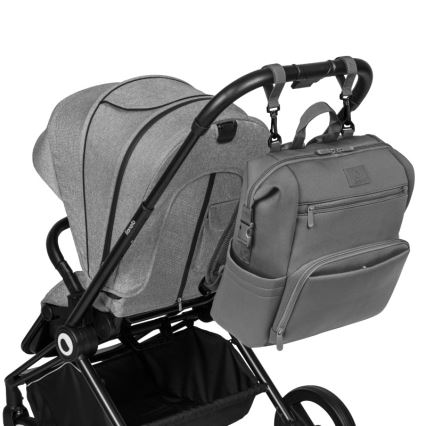 Lionelo - Wickeltasche für den Kinderwagen CUBE Grey Stone
