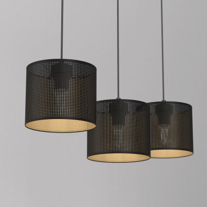 Deckenleuchte an Kabel LOFT SHADE 3xE27/60W/230V schwarz/gold