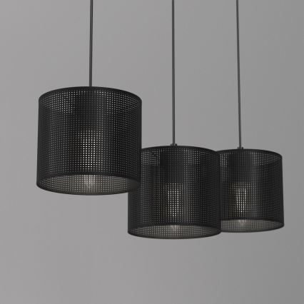 Deckenleuchte an Seil LOFT SHADE 3xE27/60W/230V schwarz