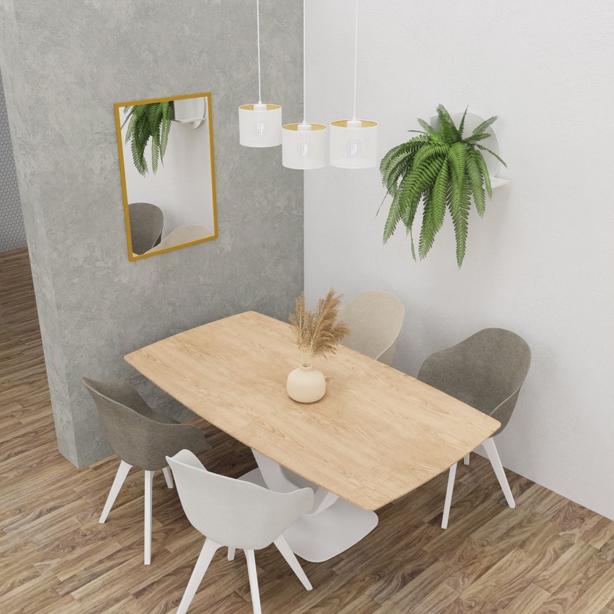 Deckenleuchte an Kabel LOFT SHADE 3xE27/60W/230V weiß/gold