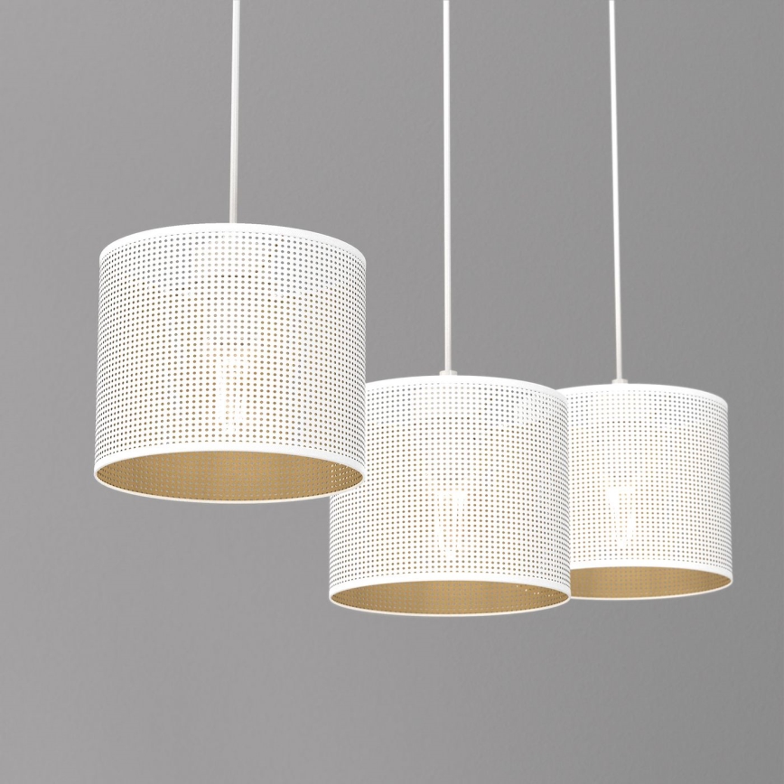 Deckenleuchte an Kabel LOFT SHADE 3xE27/60W/230V weiß/gold