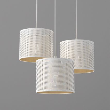 Deckenleuchte an Kabel LOFT SHADE 3xE27/60W/230V weiß/gold