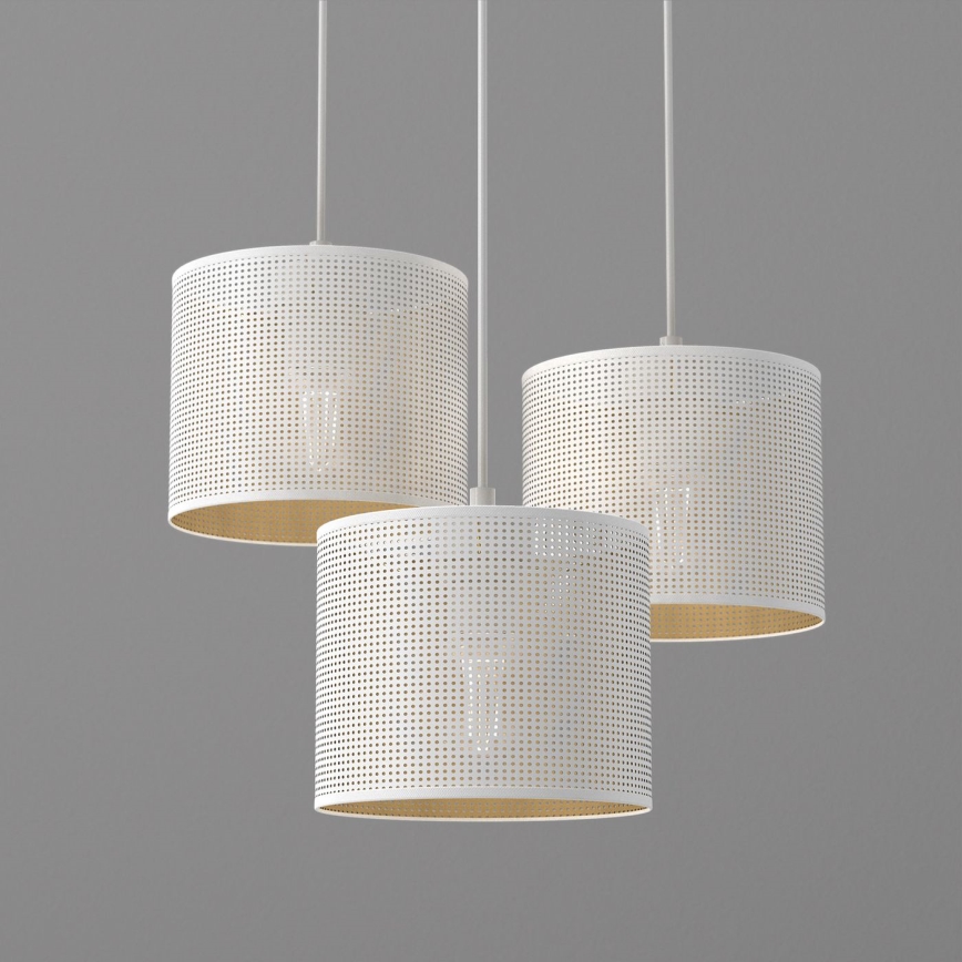 Deckenleuchte an Kabel LOFT SHADE 3xE27/60W/230V weiß/gold
