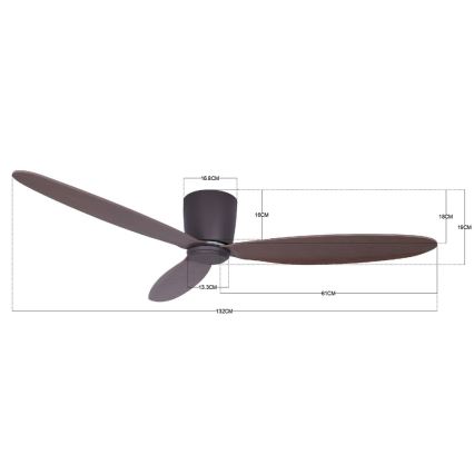 Lucci air 212883 - Deckenventilator AIRFUSION RADAR Holz/Braun + Fernbedienung