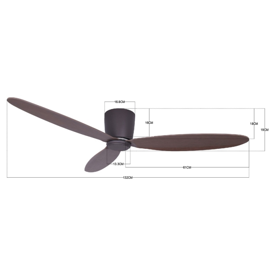 Lucci air 212883 - Deckenventilator AIRFUSION RADAR Holz/Braun + Fernbedienung