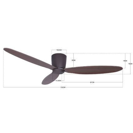 Lucci air 212883 - Deckenventilator AIRFUSION RADAR Holz/Braun + Fernbedienung
