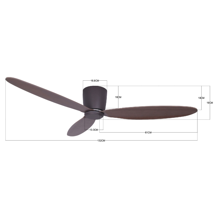 Lucci air 212883 - Deckenventilator AIRFUSION RADAR Holz/Braun + Fernbedienung